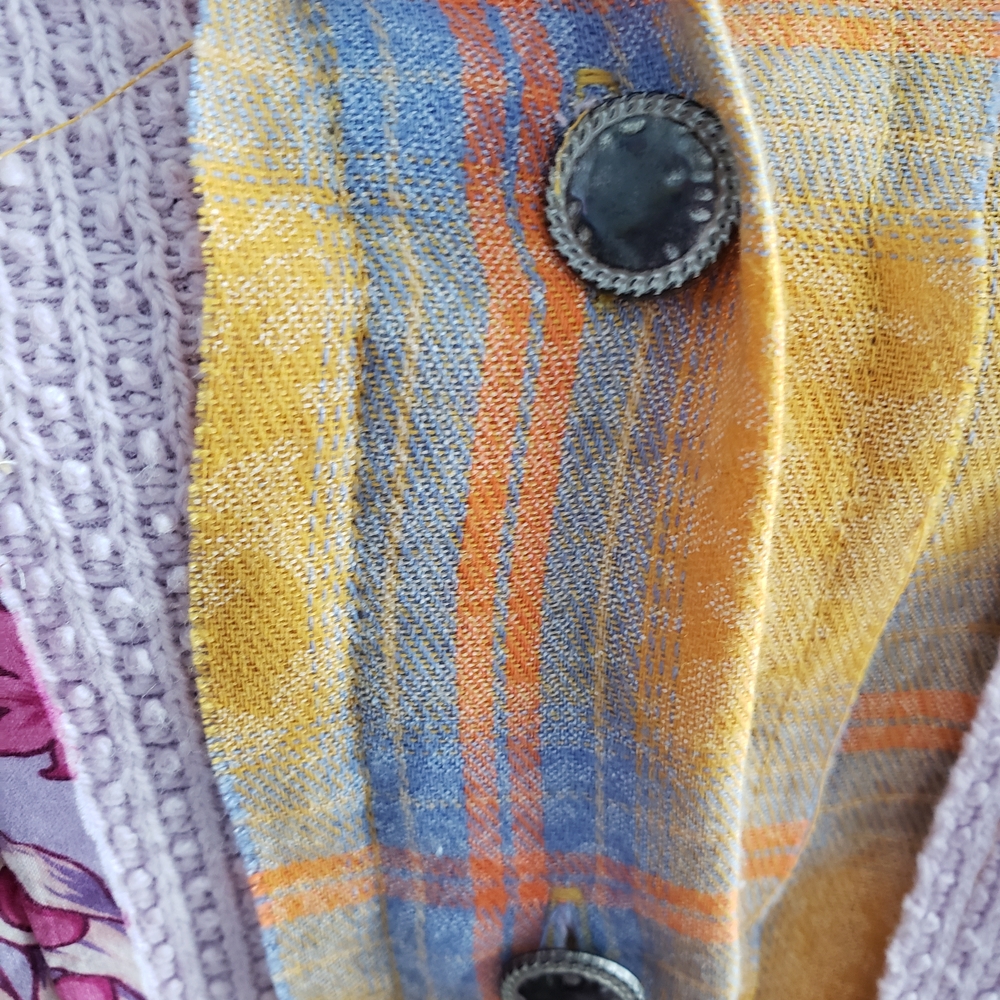 POL Multicolor Patchwork Plaid Shirt Size M - Picture 11 of 11